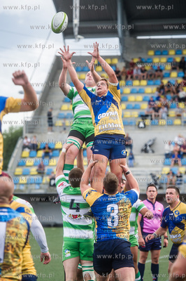 Gdynia. Stadion Narodowy Rugby. Mecz Ekstraligi Rugby....