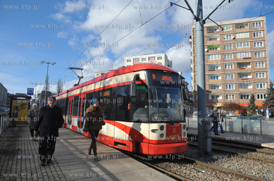 Przystanek tramwajowy w Gdansku Wrzeszczu na al. Grunwaldzkiej...