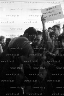 Strajk studencki na Uniwerytecie Gdanskim w Gdansku....