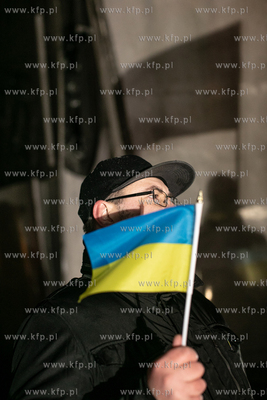 Stand With Ukraine. Wiec poparcia dla Ukrainy na placu...
