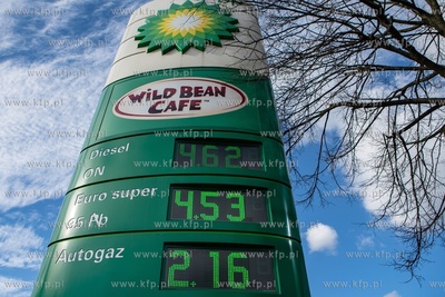 Gdańsk, ul, Grunwaldzka. Stacja benzynowa BP. 19.03.2020...