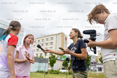 Kinowe wakacje w Gdyni. Nz. Plan filmowy  podczas warsztatów...