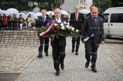 Gdansk. Plac Solidarnosci. Wizyta Komitetu Stalych...