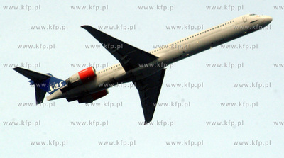 Samolot pasazerski skandynawskich lini lotniczych SAS....