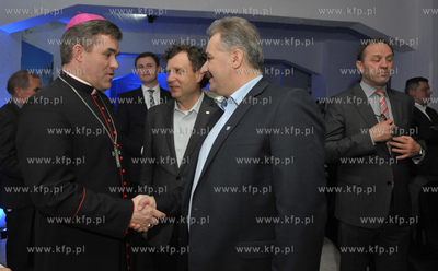 Gdansk. Wyspa Spichrzow. Uroczystosc wmurowania kamienia...