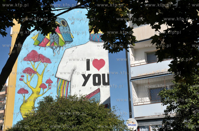 Gdańsk Zaspa. Jedna z prac Kolekcji Malarstwa Monumentalnego....