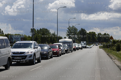Korek na drodze Puck-Władysławowo na wjeździe do...