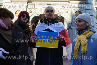 Gdańsk, Dwór Artusa. Protest Białorusinów przeciwko...