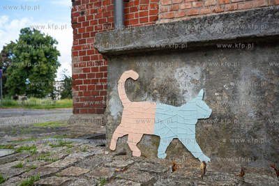 Gdańsk Wrzeszcz. Osiedle Garnizon. Nz. Kot autorstwa...