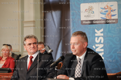 Gdansk. Sala Rady Miasta. Konferencja prasowa Niemieckiej...