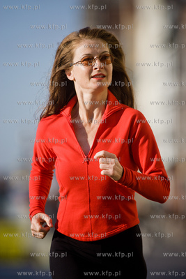 Gdansk. Dlugie Pobrzeze. Aktorka z Gdanska, mieszkajaca...