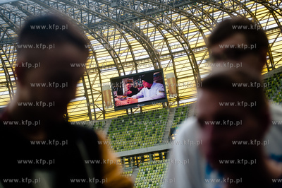 Gdansk. Stadion PGE Arena. Spotkanie mlodych raperow...