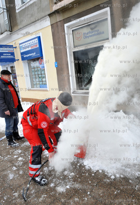 Gdansk. Podwale Staromiejskie. Pozar w Biurze Powiatowym...