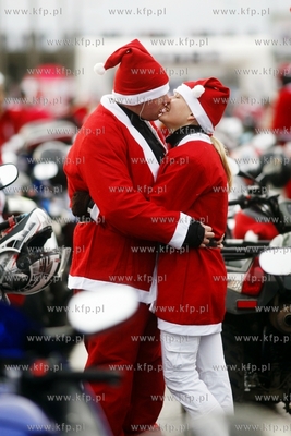 Gdansk Zaspa. Motocyklowa Parada Mikolajow. Jest to...