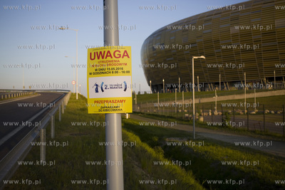 Gdańsk Letnica.Tabliczka z informacją o planowanych...