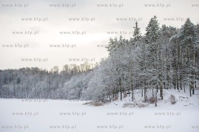 Sniezny zimowy dzien nad jeziorem Otominskim.
21.01.2016
fot....