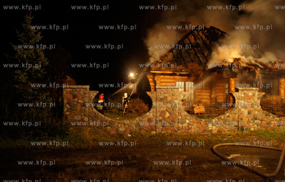 Pozar goralskiego domu na ulicy Warzywniczej w Wejherowie,...