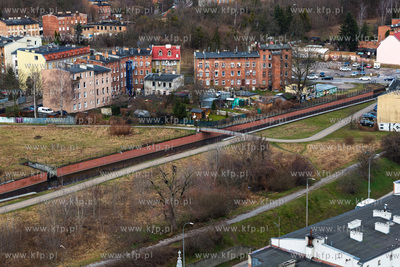 Panorama Gdańska. Widok na Kanał Raduni kamienice...
