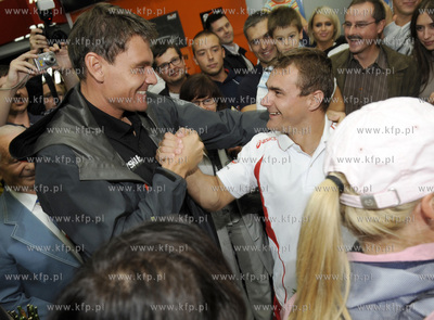 Powitanie Leszka Blanika na lotnisku w Gdansku - Rebiechowie....