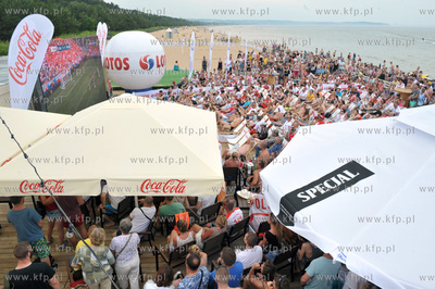 Gdansk Brzeżno. Strefa kibica na plaży w pobliżu...