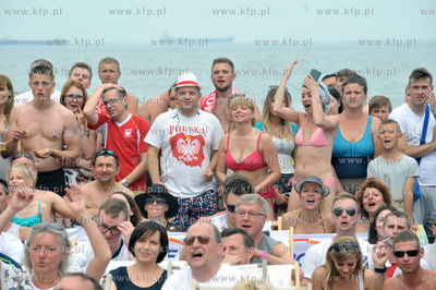Gdansk Brzeżno. Strefa kibica na plaży w pobliżu...