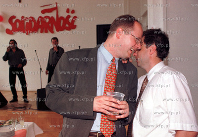 Jacek Karnowski i Pawel Adamowicz w klubie Akwen na...