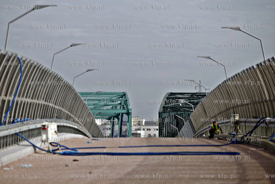 Gdansk. Budowa Trasy Slowackiego. Wiadukt nad al. Grunwaldzka....