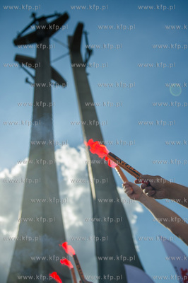 Gdansk. Plac Solidarnosci. Pokojowa manifestacja zwiazkowcow,...