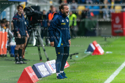 I liga. Arka Gdynia - Kotwica Kołobrzeg n/z Tomasz...