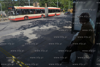 Gdansk Brzezno. Przystanek autobusowy na ul. Ignacego...