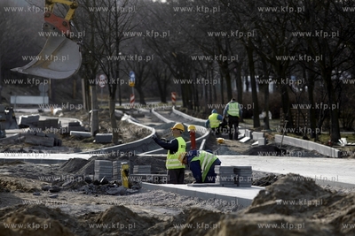 Gdańsk. Prace przy budowie Trasy Słowackiego na odcinku...
