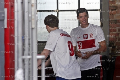 Gdansk. Restauracja Stacja de Luxe. Pilkarze reprezentacji...