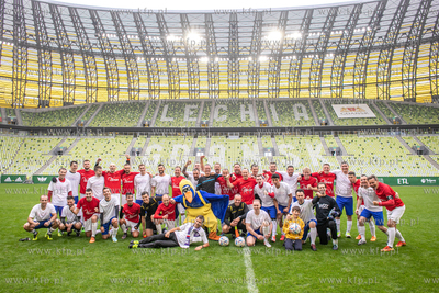 Stadion Gdańsk. Mecz towarzyski drużyn piłkarskich...