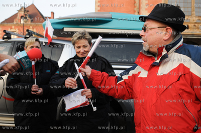 Gdansk. Tydzien Flagi z Radiem Gdansk, akcja promujaca...