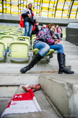 Gdansk. Stadion PGE Arena. Cwiczenia grup ratownikow...