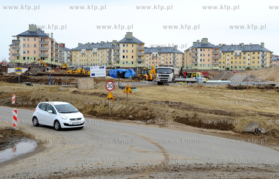 Gdansk. Budowa ulicy Nowej Lodzkiej w ramach projektu...