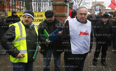 Protest rolnikow i zwiazkowcow Solidarnosci z zachodniopomorskiego...