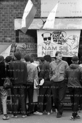 Strajk studencki na Uniwerytecie Gdanskim w Gdansku....