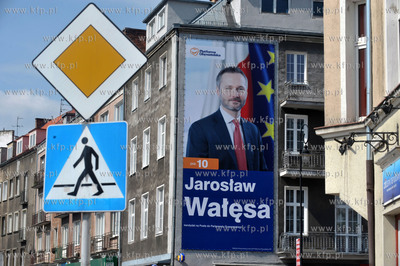 Kampania wyborcza do Europarlamentu. Bilbord wyborczy...