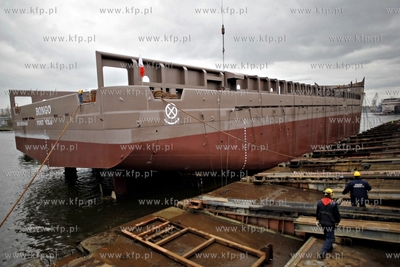 Gdansk. Stocznia Remontowa Shipbuilding. Wodowanie...