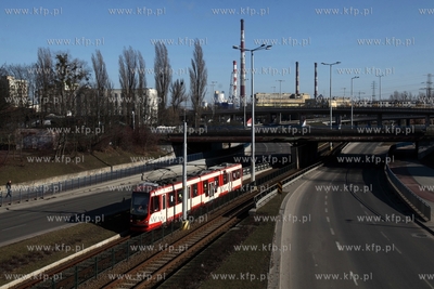 Tramwaj na Węźle Kliniczna w Gdańsku. 17.02.2015...