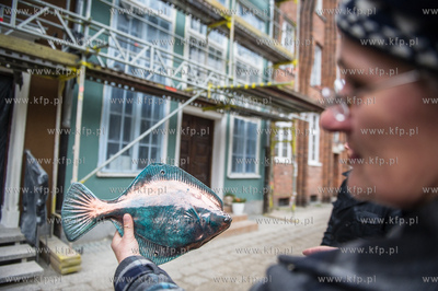 Gdansk. Spotkanie z dziennikarzami, prezentujace postep...