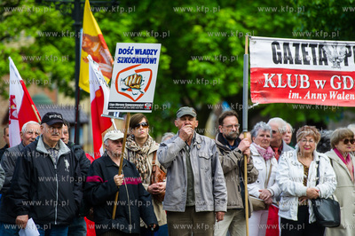 Gdansk. Plac pod pomnikiem Krola Jana III Sobieskiego....