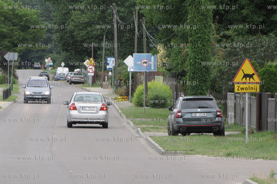 Osobliwy znak drogowy ostrzegający o możliwosci napotkania...