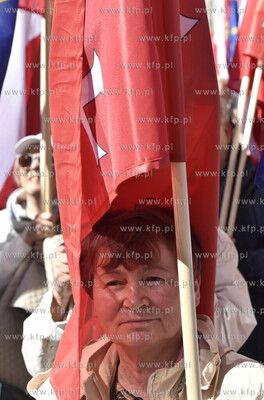 Gdańsk. Przedproże Ratusza Głównego Miasta. Prodemokratyczna...