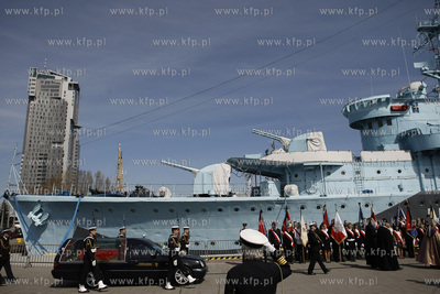 Gdynia.  Uroczystosci zalobne dowodcy Marynarki Wojennej...