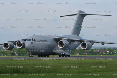 Gdansk. Rebiechowo. Nz. Boeing C-17A Globemaster III...