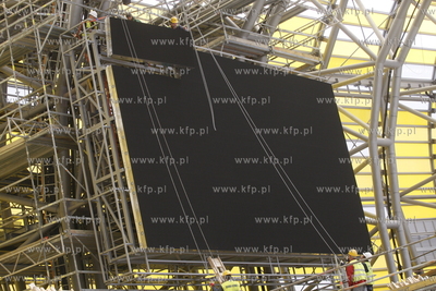 Gdansk Letnica. Budowa stadionu pilkarskiego PGE Arena....