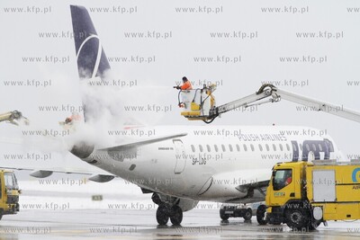 Wiosna w zimowej szacie w Porcie Lotniczym Gdansk im....