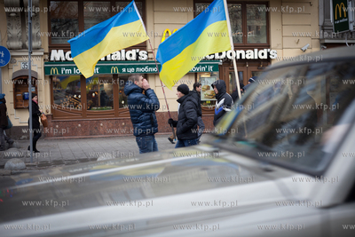 Lwow, Ukraina NZ Demonstracje antyrzadowe na placu...